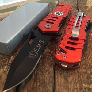 snake eye tactical ems rescue style assisted opening knife with clip camping outdoors