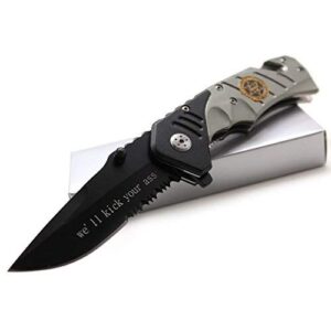 snake eye tactical two tone rescue style assisted open folding pocket knife outdoors hunting camping fishing (sh)