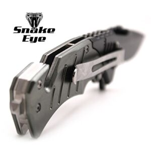 Snake Eye Tactical Two Tone Rescue Style Assisted Open Folding Pocket Knife Outdoors Hunting Camping Fishing (SH)