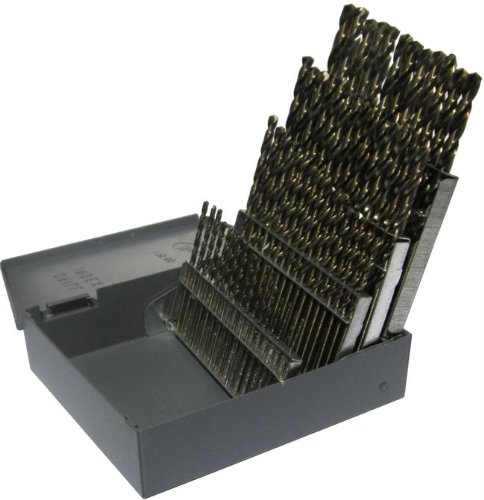 Drill America 60 Piece High Speed Steel Drill Bit Set with Bright Finish (Wire Sizes: #1 - #60), D/AP Series