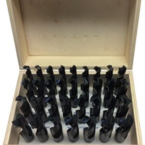 Drill America 33 Piece High Speed Steel Reduced Twist Drill Bit Set in Wood Case (1/2" - 1" x 64ths) , DWDRSD Series