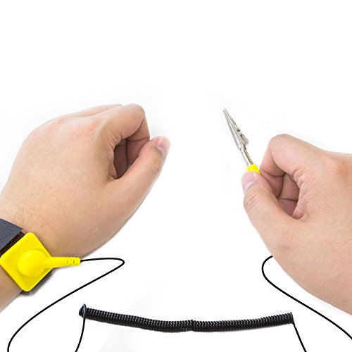 KingWin ATS-W24YKingwin Anti Static Wrist Strap Yellow, Adjustable ESD Wrist Band Fits Your Wrist Comfortably. Grounding Bracelet to Protect Your PC Computer or Electronics from Static Electricity
