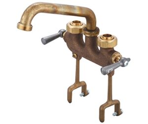 central brass 0468 two handle laundry faucet in rough brass
