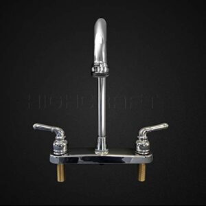 Highcraft 393I9 Kitchen Faucet Without Spray, High Arc Swivel Spout Two Easy to Operate Metal Handles, Chrome Finish Lead-Free Construction 2.2 GPM Flow Rate