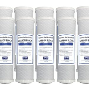 10 PACK 10" Carbon Block COCONUT SHELL Filter Cartridge, 9-3/4" x 2-7/8", 5 Micron Replacement Water Filters