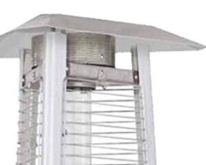 Hiland NG-GT-BRZ Natural Gas Commercial Glass Tube Patio Heater w/Wheels, 42,000 BTU, Variable Heat Control, Pyrmaid, Bronze