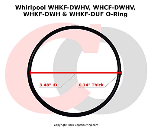 Captain O-Ring - (3 Pack) Replacement WHKF-C8 O-Rings for Whirlpool WHKF-DWHV, WHKF-DWH & WHKF-DUF Water Filter Housing