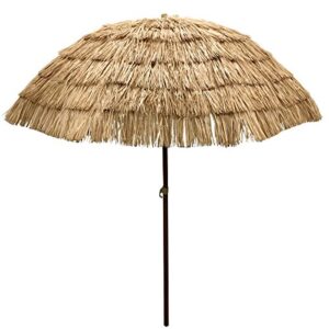 easygo 6.5' thatch patio tiki umbrella tropical palapa raffia tiki hut hawaiian hula beach umbrella - best selling