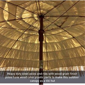 EasyGo 6.5' Thatch Patio Tiki Umbrella Tropical Palapa Raffia Tiki Hut Hawaiian Hula Beach Umbrella - BEST SELLING