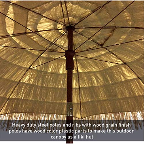 EasyGo 6.5' Thatch Patio Tiki Umbrella Tropical Palapa Raffia Tiki Hut Hawaiian Hula Beach Umbrella - BEST SELLING