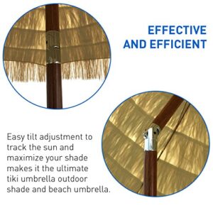 EasyGo 6.5' Thatch Patio Tiki Umbrella Tropical Palapa Raffia Tiki Hut Hawaiian Hula Beach Umbrella - BEST SELLING