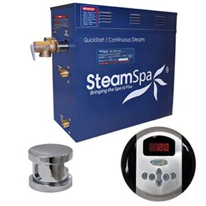 steam spa oa750ch oasis 7.5 kw quick start acu-steam bath generator package, chrome