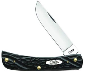 case xx wr pocket knife rough black synthetic sod buster jr item #18229 - (6137 ss) - length closed: 3 5/8 inches