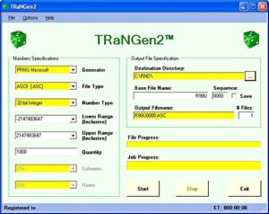 trangen2 - random number generator software