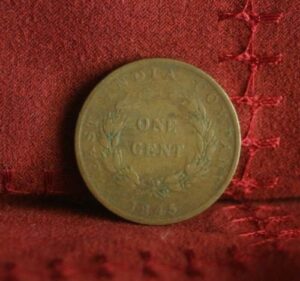 1845 straits settlements - east india trading company - 1 cent
