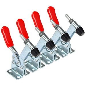 E-TING Hand Tool 201B Toggle Clamp 198Lbs Antislip Red Horizontal Clamp 201-B Quick Release Tool (4)