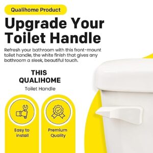 Qualihome Toilet Tank Flush Lever Replacement for American Standard (White, Straight Arm)