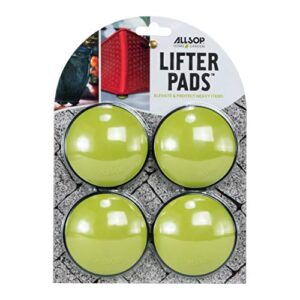 allsop home and garden lifter pads, protect floors, decks and patios with 3,000 lbs rating, discreet non-skid pad lifters / risers / feet / toes, (lime, set of four, 1-count)