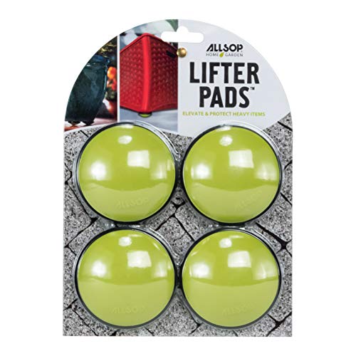 Allsop Home and Garden Lifter Pads, Protect Floors, Decks and Patios with 3,000 lbs rating, discreet non-skid pad lifters / risers / feet / toes, (Lime, Set of four, 1-Count)