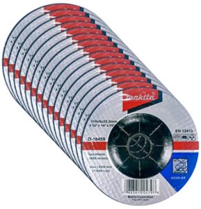 makita 15 pack - 4.5" grinding wheel for grinders - aggressive grinding for metal - 4-1/2" x 1/4 x 7/8-inch