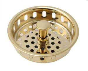 replacement basket for kitchen sink strainers, polish brass finish - by plumb usa