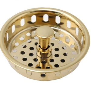 Replacement Basket for Kitchen Sink Strainers, Polish Brass Finish - By Plumb USA