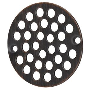 designers impressions 651816 oil rubbed bronze screw in shower drain strainer - 4" diameter