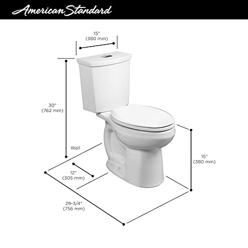 American Standard 2887218.020 H2Option Two-Piece Toilet, Elongated Front, Standard Height, Dual Flush, White, 0.92 - 1.28 gpf