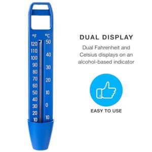 SplashTech Pocket Scoop Reservoir Pool Thermometer with Large EZ Read Display & Cord– Shatter Proof - Swimming Pool Maintenance Equipment for Indoor/Outdoor Pool, Spa, Hot Tub, Pond, Jacuzzi