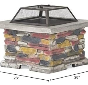 Christopher Knight Home Corporal Square Fire Pit, Stone