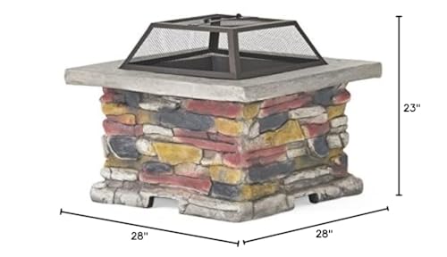 Christopher Knight Home Corporal Square Fire Pit, Stone