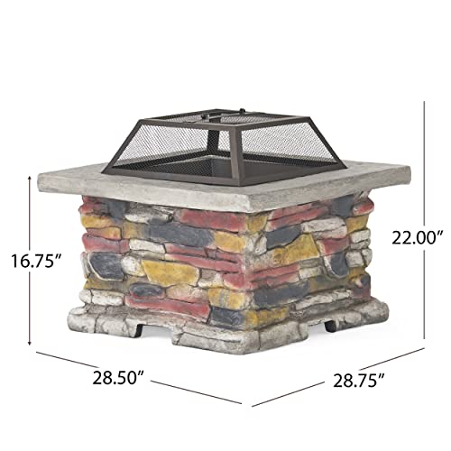 Christopher Knight Home Corporal Square Fire Pit, Stone