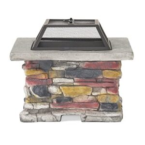 Christopher Knight Home Corporal Square Fire Pit, Stone