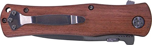 Best Dad Ever Folding Pocket Knife with Pocket Clip - (Wood Handle)