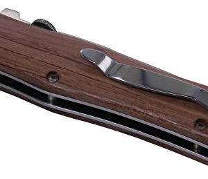 Best Dad Ever Folding Pocket Knife with Pocket Clip - (Wood Handle)