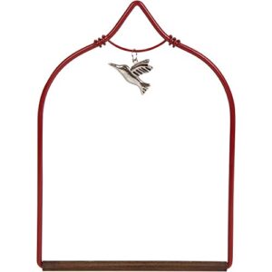 pop's birding, the original charm hummingbird swing for outdoors - perfect bird perch for small birds - sturdy steel metal swing set with hook included