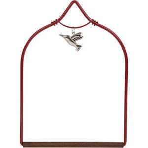 POP'S Birding, The Original Charm Hummingbird Swing for Outdoors - Perfect Bird Perch for Small Birds - Sturdy Steel Metal Swing Set with Hook Included