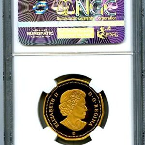 2016 Canada Silver Proof Loonie Dollar .9999 Fine Gilt Gold Loon FIRST RELEASES UCAM $1 PF70 NGC