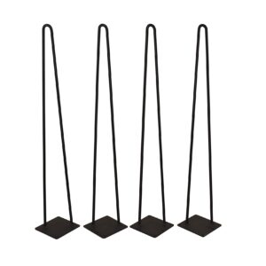 Hairpin legs set of 4Industrial,2-rod Hairpin legs,12" to 28" high Choose from Size and raw,Powder coated Clear matte,and powder coat Matte flat Black | Ships free in 48Hr. Made in the USA