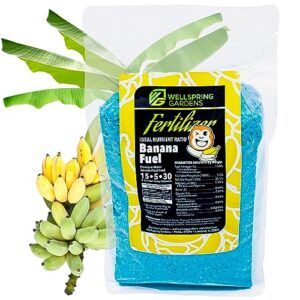 wellspring gardens banana fuel fertilizer - water-soluble 15-5-30 blend - banana plant fertilizer - plant food - formula for banana trees & plants - grow healthy and happy plants (2 pounds)