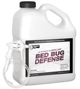 exterminators choice bed bug defense spray - gallon size - effective bed bug repellent for bedding - carpet - furniture - backpacks - powerful bed bug killer - natural bedbugs killers treatment