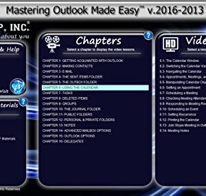 TEACHUCOMP Video Training Tutorial for Microsoft Outlook 2016 and 2013 DVD-ROM Course and PDF Manual