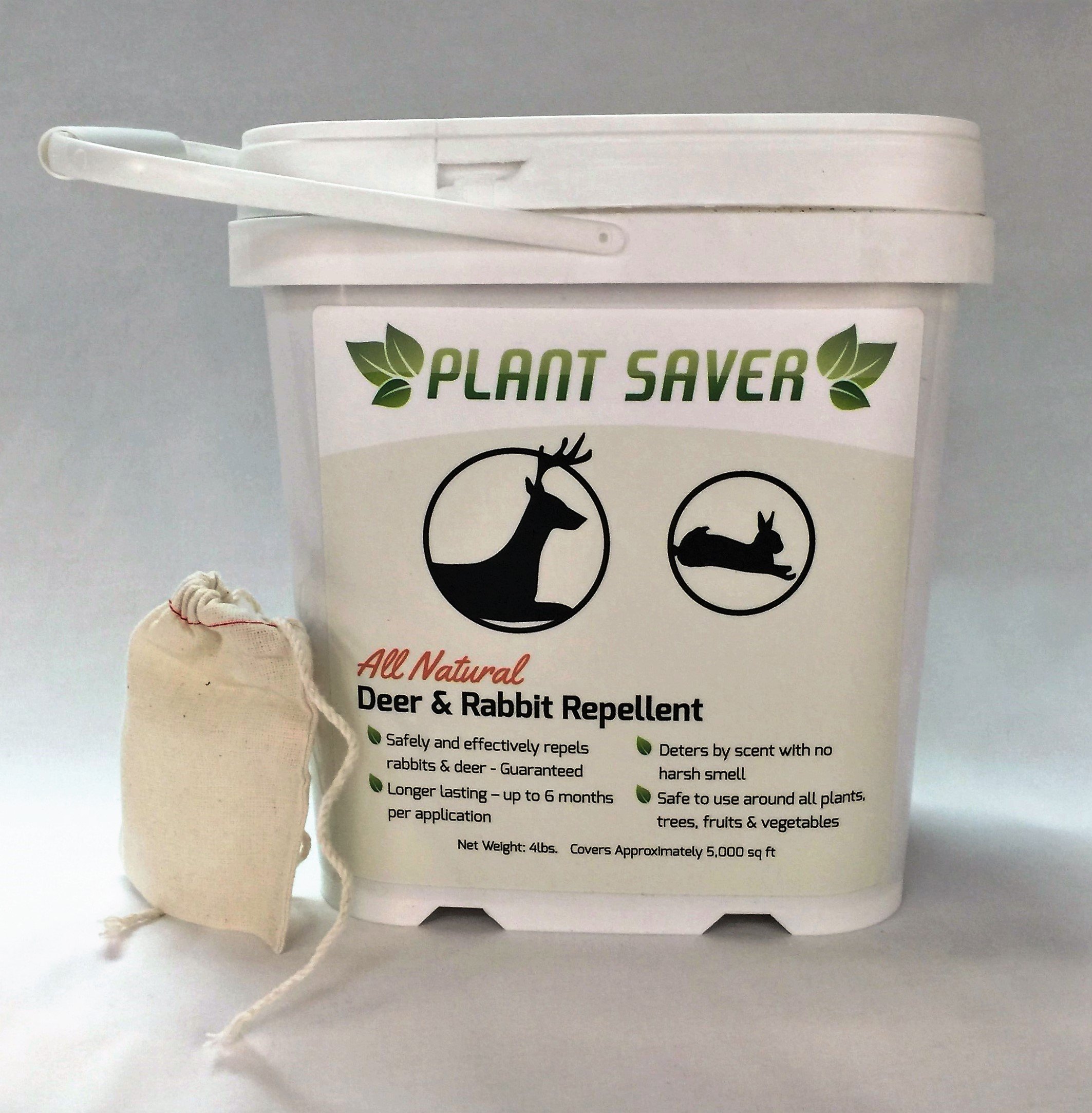 Plant Saver All Natural Deer & Rabbit Repellent, 4 lb. Tub, 20 refillable Bags