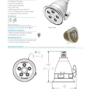 Speakman S-2005-HBF Hotel Pure Luxury Filtered Shower Head with Massage Setting, 2.5 GPM, Polished Chrome