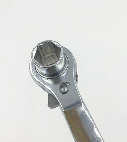 FORSUN 2 in 1 Scaffolding Podger Ratchet Wrench Site Ratcheting Socket Spanner Tool 19mm/22mm Silver