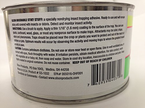 Olson Sticky Stuff Brush On Insect Trap Coating Safe Non-Toxic 1 Quart