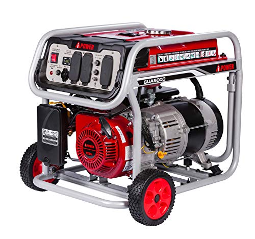 A-iPower SUA5000 5000 Watt Portable Generator Small Gas Powered For Jobsite, RV, and Home Backup Emergency