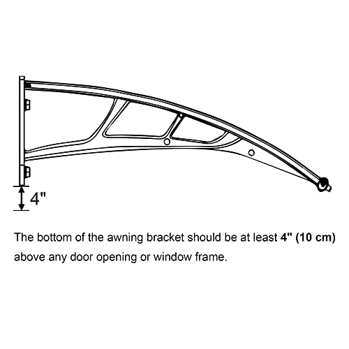 Yescom 80"x40" Door Window Outdoor Awning Patio Cover UV Rain Protection 2 Whole Polycarbonate Hollow Sheets