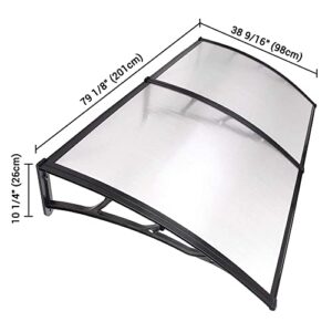 Yescom 80"x40" Door Window Outdoor Awning Patio Cover UV Rain Protection 2 Whole Polycarbonate Hollow Sheets