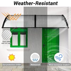 Yescom 80"x40" Door Window Outdoor Awning Patio Cover UV Rain Protection 2 Whole Polycarbonate Hollow Sheets